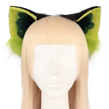 Повязки на голову с кошачьими Лисьими ушками Luo Xiaohei, повязка на голову, заколка для косплея, игровые костюмы для вечеринки в стиле Лолита на Хэллоуин, Аксессуары для волос