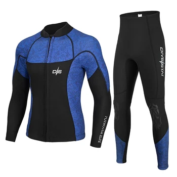 Новый 3 мм неопреновый водолазный костюм, мужские и женские раздельные купальники для серфинга, теплый топ с длинным рукавом, штаны для плавания, водных видов спорта, для дайвинга