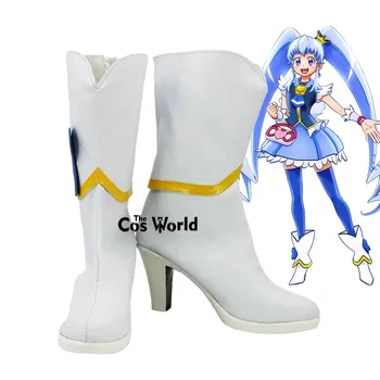 Pretty Cure Precure Himelda Window Cure Королева Голубого неба Аниме На заказ Косплей Обувь на высоких каблуках Сапоги