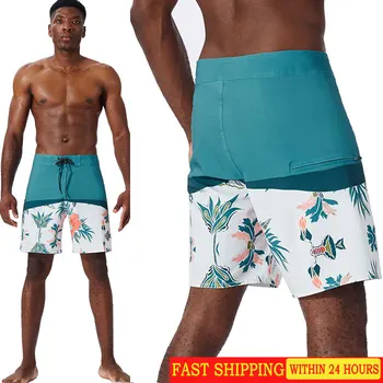 Мужские спортивные короткие брюки-бермуды, летние пляжные шорты, повседневные шорты для тренировок, бодибилдинга, летние шорты, эластичные сухие шорты для плавания