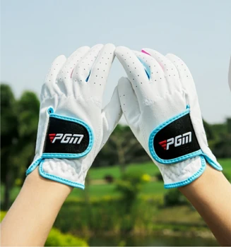 Детские спортивные перчатки Pgm из натуральной кожи для гольфа, нескользящие дышащие перчатки из микрофибры, детское снаряжение для гольфа
