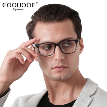 50 мм Мужские очки в ацетатной оправе, модная квадратная оптика, очки для близорукости, прозрачные линзы, очки по рецепту, прогрессивные