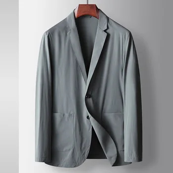 Lin1449-Повседневный пиджак черный, приталенный, профессиональный