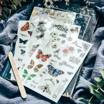 3ШТ Наклейка с бабочкой для скрапбукинга, ненужных журналов, поделок, трансферных наклеек, фотоальбомов 
