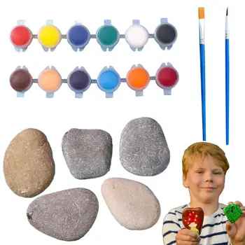 Набор для рисования по камню Декоративно-прикладное искусство для девочек, поделки для детей, набор для украшения камней, товары для рукоделия из натурального камня для детей, детское искусство