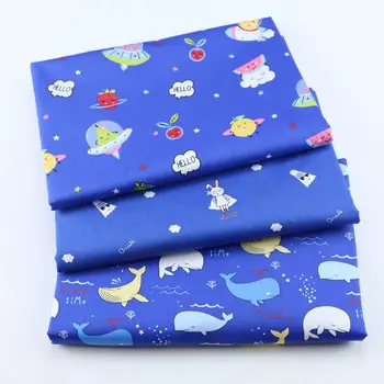 Детская сумка для новорожденных из ткани, спальный мешок из ткани, ткань с принтом фруктового кита, мультфильм, чистый хлопок, детская ткань, однотонная основа