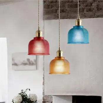 Стеклянная подвесная лампа для ресторана, Европа, Современные Кухонные подвесные светильники, Креативная спальня, столовая с одной головкой, Светодиодная лампа