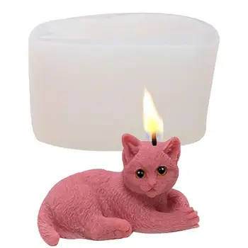 3D Силиконовая форма для кошек, Спящая кошка, Силиконовые формы для мыла, Силиконовая форма для кошек, Форма для свечей, Помадка, Шоколадные конфеты, Украшение торта.
