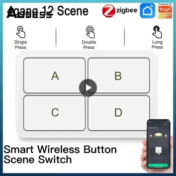 1/2/3ШТ Одноклавишные выключатели света Tuya Smart Home Smart Button Switch 4gang Zigbee Scene Switch Diy Wireless
