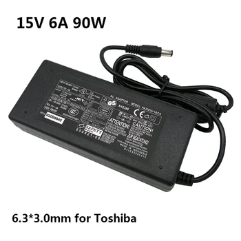 15 В 6A 6,3x3,0 мм 90 Вт Зарядное Устройство Для Ноутбука Переменного Тока Универсальный Адаптер Питания Adaptador Для Toshiba Satellite A100-049 F20 F30
