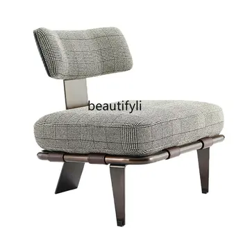 Итальянский минималистичный Одноместный диван-кресло для небольшой квартиры, гостиной, Тканевое ремесленное кресло для отдыха, кресло для учебы, чтения