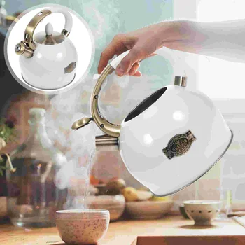 Чайник со свистком Прочный Чайник со звуком Кипятка Практичный Кухонный гаджет из нержавеющей стали