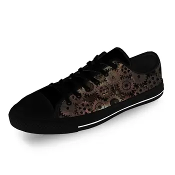 Кроссовки Gears Texture с низким берцем Мужские женские подростковые модные повседневные парусиновые кроссовки для бега С 3D принтом Дышащая Легкая обувь