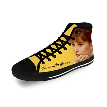 Кинозвезда Одри Хепберн, милая повседневная парусиновая модная обувь с 3D принтом, мужские и женские легкие Дышащие кроссовки с высоким берцем,