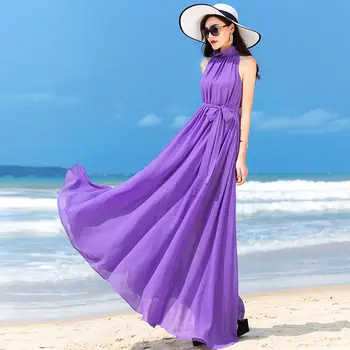Ультрадлинное платье длиной до щиколоток 2023, Новое Богемное шифоновое платье большого размера, пляжная юбка для курорта, Супер Фея