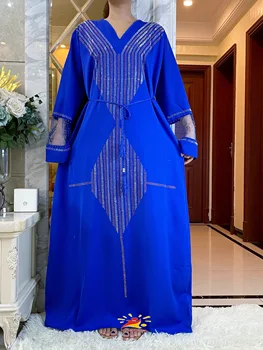 Новое стильное Африканское женское платье Макси, платье-кафтан Дашики, Модные бриллианты, Мусульманский шифоновый пояс, Вечерние платья Abaya Dubai