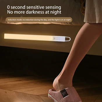 USB Перезаряжаемый ночник Светодиодная подсветка под шкафом Датчик движения Ночник В шкафу Освещение кухни в шкафу