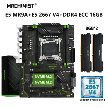 Комплект материнской платы MACHINIST X99 Процессор Xeon E5 2667 V4 CPU Set LGA 2011-3 16GB DDR4 ECC RAM Memory Combo 2 × NVME M.2 USB3.0 MR9A