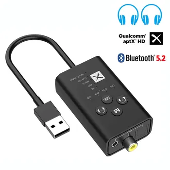 Bluetooth 5.2 Передатчик APTX HD LL С Низкой Задержкой Адаптивный USB Беспроводной Аудиоадаптер Оптический Коаксиальный AUX Для Ноутбука PS4 PC TV