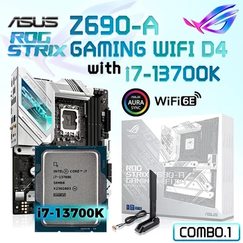 Материнская плата ASUS ROG STRIX Z690-A GAMING WIFI D4 PCIe5.0 с разъемом LGA1700 с 16 Ядрами и 24 потоками i7-13700K CPU PC DIY Combo