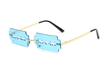 2023 новые ультрасовременные солнцезащитные очки женские солнцезащитные очки без металлической оправы мужские европейские и американские странные очки