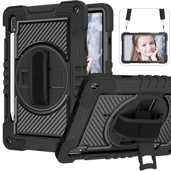 Чехол-Подставка Для Samsung Galaxy Tab S7 11 Дюймов SM-T870 T875 T876B S8 X700 X706 Противоударный Детский Чехол-Подставка Для Рук Плечевой Ремень