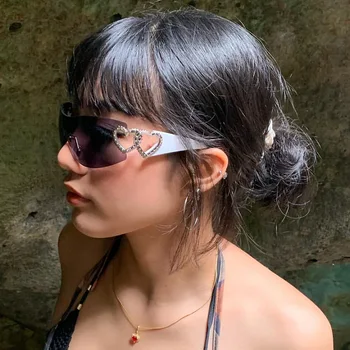 Популярные солнцезащитные очки Y2k Future Punk Sweet Cool Spicy Girl в стиле уличной съемки, винтажные солнцезащитные очки модного бренда, дизайн солнцезащитных очков
