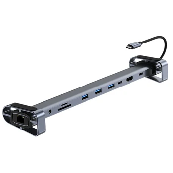 USB C Концентратор-Адаптер Для Подключения Наушников/Динамиков SD/TF Card Reader 100 Вт PD 3,5 мм AUX HDMI-совместимый 4K для Macbook Huawei