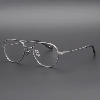 2023 Новая оправа для очков в стиле ретро, мужские дизайнерские оптические очки из чистого титана, близорукость для чтения, женские двухлучевые персонализированные очки