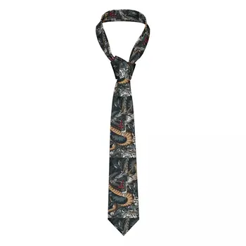Мужской галстук Slim Skinny с принтом дракона, модный галстук свободного стиля, мужской галстук для вечеринки, свадьбы