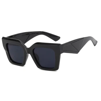 Европейские и американские квадратные солнцезащитные очки 2023 Новые Женские Элегантные Модные очки в большой оправе, устойчивые к ультрафиолетовому излучению