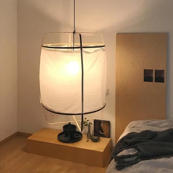 Японские Антикварные тканевые подвесные светильники Ресторан из бамбука, Плетеный ротанг, Подвесная лампа для чайной комнаты, Художественное ручное освещение, подвеска