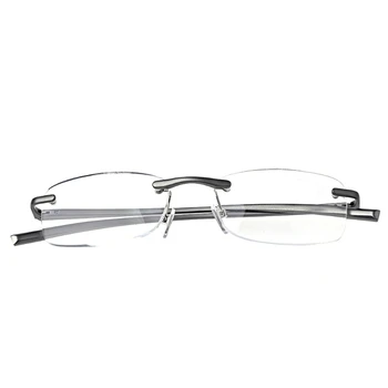 Алюминиевые очки для чтения без металлической оправы, линзы для пресбиопических очков из смолы + 1,0 ~ + 3,5 Оптом