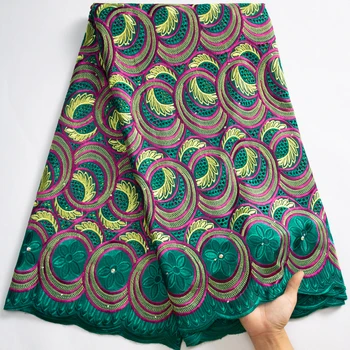 Швейцарская кружевная ткань 2023 Высококачественная Вышитая Африканская хлопчатобумажная кружевная ткань В Нигерийском стиле Элегантное платье Для женщин на свадьбу A3485