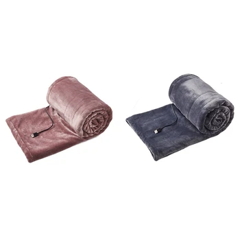 Электрическое одеяло USB, мягкое нагревательное одеяло, регулятор температуры и синхронизации 180X80cm Розовый