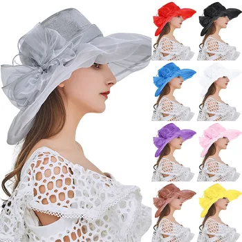 Весенне-летняя сетчатая шляпа с зонтиком, цветочный темперамент, Свадебное платье, шляпа с солнцезащитным козырьком, мужская легкая шляпа с козырьком, женские шляпы, лето
