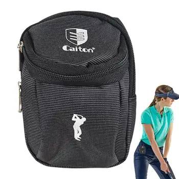 Сумка для мячей для мини-гольфа, карманная сумка для хранения мячей для гольфа, Черная сумка на молнии, чехол для мячей, Поясная сумка, аксессуары для гольфа