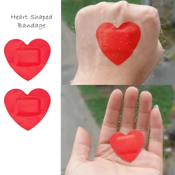 10шт Бинт в форме сердца, Гидроколлоидная повязка, Самоклеящиеся пластыри для ран в форме сердца, марля для оказания первой помощи