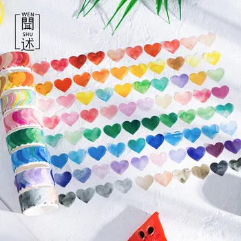 100 ШТ Маскирующая лента Васи Rainbow Fruit Tea Series Color Love Декоративная Клейкая лента Decora Наклейка для скрапбукинга своими руками.