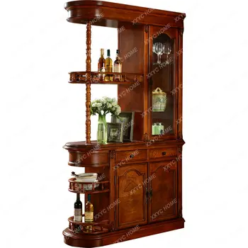 Шкаф для прихожей и крыльца из массива дерева в американском стиле, винный шкаф из массива дерева, шкаф для прихожей в гостиную, антикварная полка-ширма