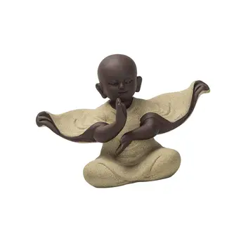 Милая фигурка чайного монаха для украшения рабочего стола, предмет коллекционирования