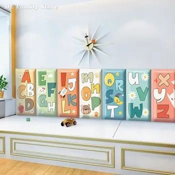 3D Мягкие наклейки на стену с защитой от столкновений из 26 букв для декора детских комнат, комнаты принцессы, детской, Самоклеящиеся украшения для плинтусов