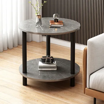 Журнальный столик, устойчивый маленький круглый столик, диван, гостиная, современная прикроватная полка, угловой столик