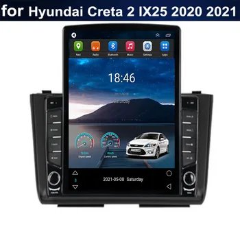 Для Tesla Style 2Din Android 12 Автомагнитола Для Hyundai Creta 2 IX25 2020-2023-2035 Мультимедийный Видеоплеер GPS Стерео Carplay DSP