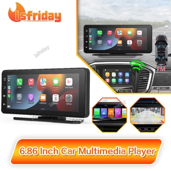 Портативный 6,86-дюймовый автомобильный мультимедийный плеер Carplay Android, автоматический монитор, GPS-навигация, сенсорный экран, автомобильное радио, видеорегистратор, приборная панель