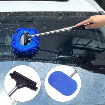 Множество функций: Щетка для чистки автомобиля, Многофункциональная вращающаяся швабра для мойки автомобилей, инструмент для чистки автомобилей из нержавеющей стали