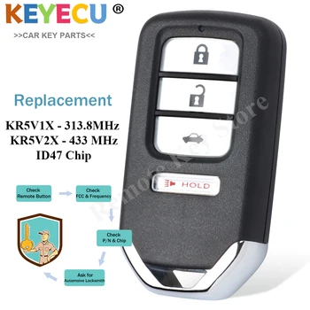 KEYECU для Honda Civic 2016 2017 2018 2019 2020 Accord City Civic Smart Remote Брелок A2C92005000 72147-TBA-A01 KR5V1X KR5V2X