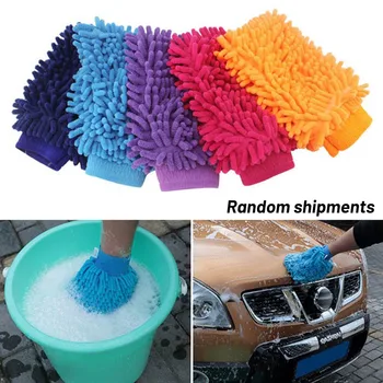 Перчатки для автомойки, Стеклоочиститель, полотенце для чистки автомобиля, рукавица для мойки от пыли, перчатка для мойки автомобилей, перчатка против царапин, случайный цвет