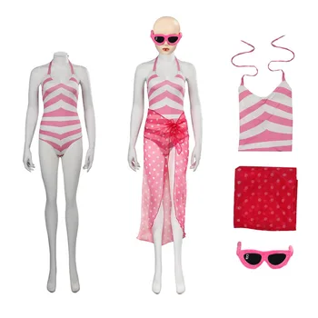 Новая мода, карнавальный костюм Марго, купальник, солнцезащитные очки, летняя одежда для женщин и девочек, пляжный костюм для вечеринки на Хэллоуин, Карнавал.