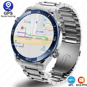 NFC ЭКГ + PPG Bluetooth Вызов Смарт-Часы GPS Трекер Движения Браслет Фитнес Для Huawei Watchs Ultimate Qibla Finde Смарт-Часы Мужские